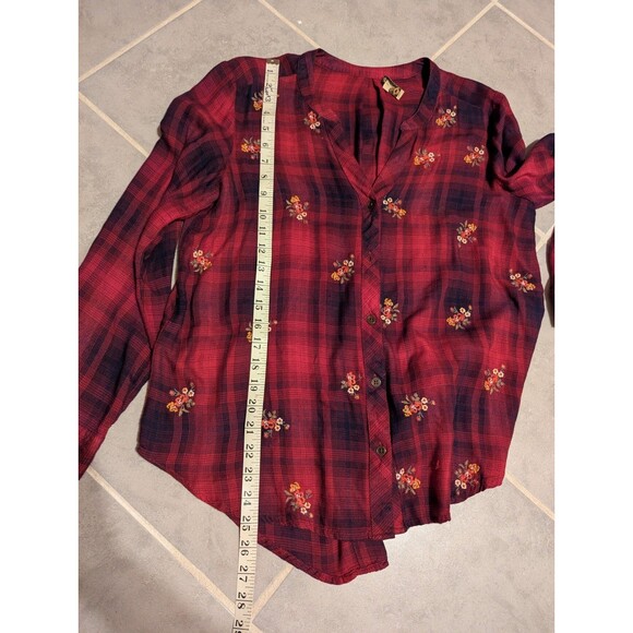 Democracy Womens Pink Shirt Plaid Long Sleeve Button Down Long Sleeve Size M - Picture 11 of 13